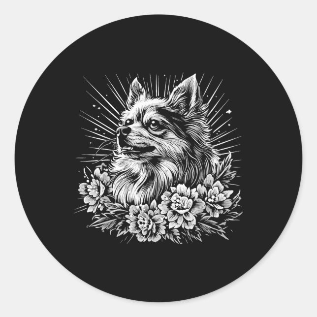 Adesivo Estilo de Tatuagem do Sobrelografo do Cachorro Ret (Frente)