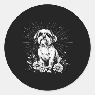 Adesivo Estilo de Tatuagem Lover Shih Tzu Retro Dog