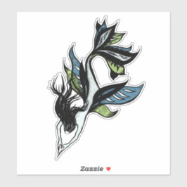 Adesivo Estilo de Tatuagem Sereia - Desenho Fantástico De