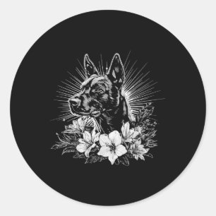 Adesivo Estilo de Tatuagem Sobrevoando o Cão Retro Belga M
