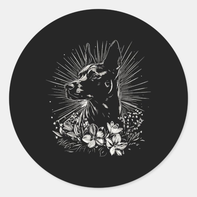 Adesivo Estilo de Tatuagem Sobrevoando o Cão Retroativo Be (Frente)