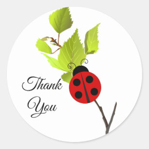 Adesivo Estilo de Verão Ladybug Obrigado Sticker