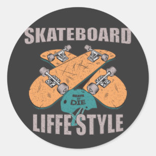 Adesivo estilo de vida de skate retro skateboarding