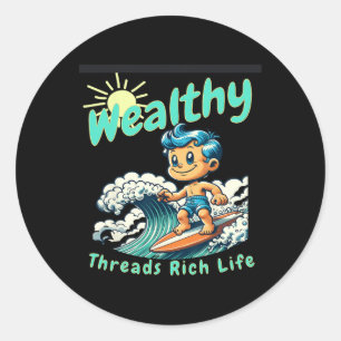 Adesivo Estilo de Vida Rico Vibrações de Surf Abundante De