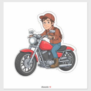 Adesivo 🏍️ Estilo de vida urbano - Motociclista de desenh
