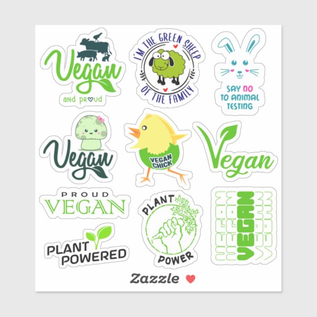 Adesivo Estilo de Vida Vegano (Folha)