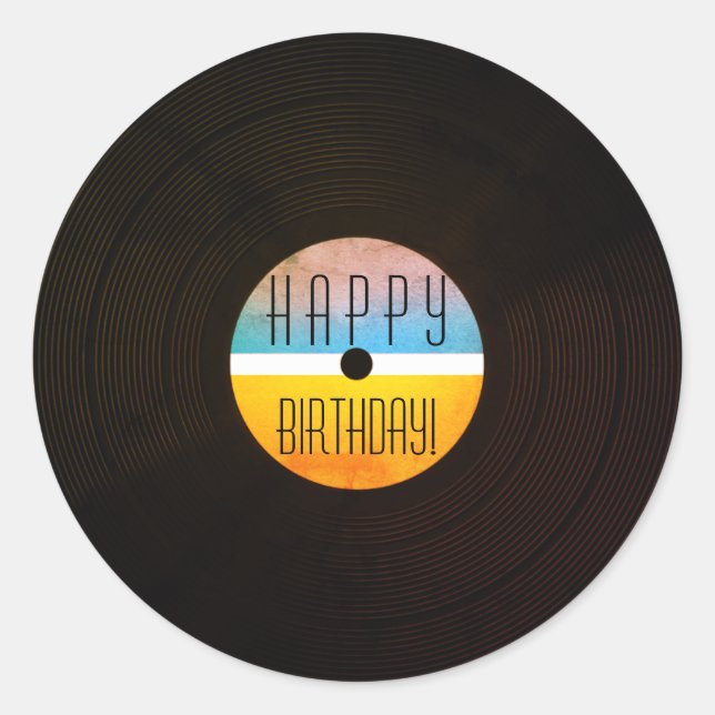 Adesivo Estilo de vinil da placa de disco musical (Frente)