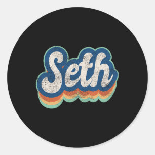 Adesivo Estilo de Vintage do Seth First Name Boy 70s 80s P