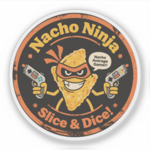 Adesivo Estilo de Vintagem Chip Nacho com Jogador de Armas