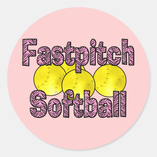 Adesivo Estilo de Zebra Softball Fastpitball (Frente)