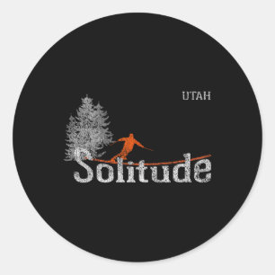 Adesivo Estilo dos Anos 80 Solitude Utah Esqui Vintage