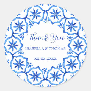 Adesivo Estilo elegante de chinoiserie Flor Branca Azul