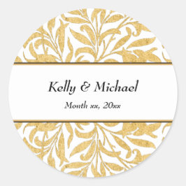 Adesivo Estilo Elegante Dourado e Preto Arredondado Clássi