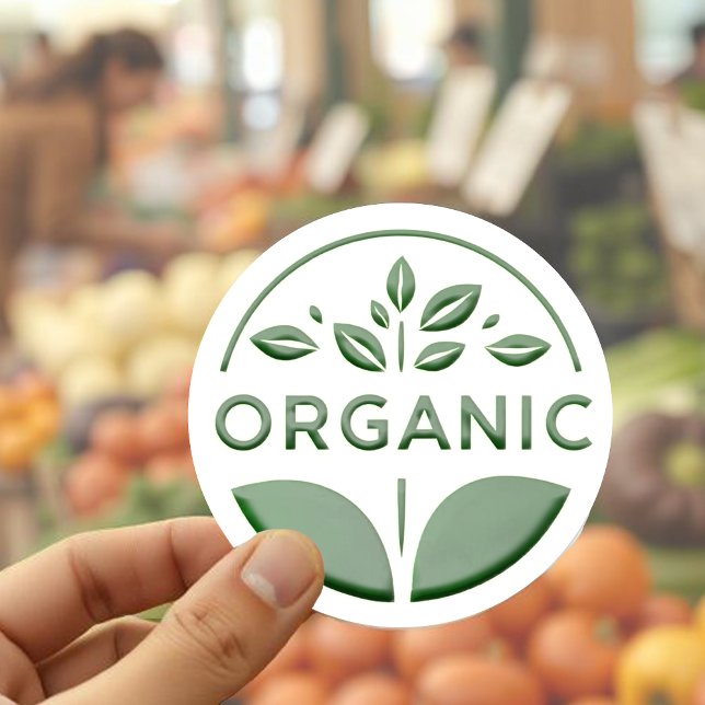 Adesivo Estilo Emboscada Moderno Rótulo Orgânico Folha Ver (Criador carregado)