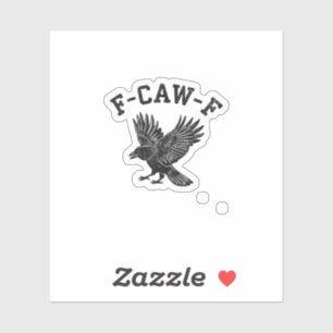 Adesivo Estilo Estético de Corvo F-Caw-F Engraçado