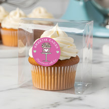 Estilo Floral Bolo e Logotipo de Suporte Rosa