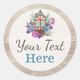 Adesivo Estilo Floral Rústico de Cabana em Aquarela em Mad