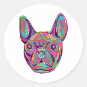 Adesivo Estilo francês Bulldog Frenchie head Pop art