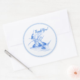 Adesivo Estilo holandês Delft Blue Sapos e Bird Obrigado