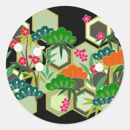 Adesivo Estilo Japonês do Dia do ano novo