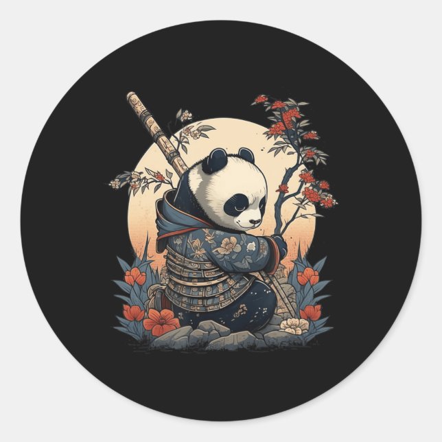 Adesivo Estilo japonês Samurai Anime Panda (Frente)