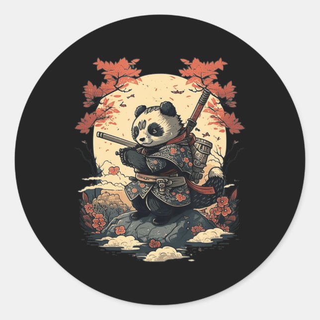 Adesivo Estilo japonês Samurai Anime Panda (Frente)