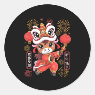 Adesivo Estilo Kawaii Ano do Cavalo 2026 Ano Novo Chinês