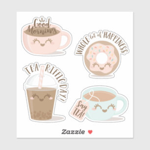 Adesivo Estilo Kawaii Típico Cujo Estilo É Chá, Café E