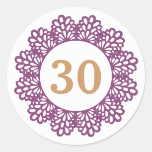 Adesivo Estilo Moderno aniversário de 30 anos Girly PURPL
