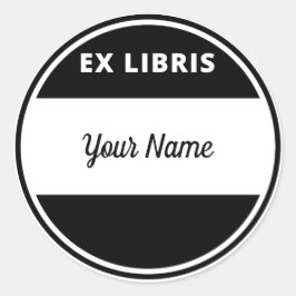 Adesivo Estilo Moderno Ex Libris Bookplate com Seu Nome