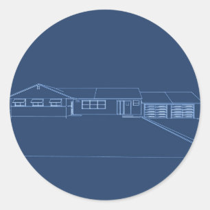 Adesivo Estilo Ranch House: Impressão azul