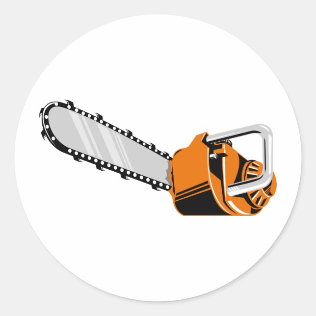 Adesivo estilo retrô de motosserra (Frente)