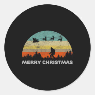 Adesivo Estilo Retro Divertido Pé Grande Feliz Natal Yeti