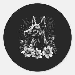 Adesivo Estilo Retro do Estilo do Cão Malinois Belga Tatua