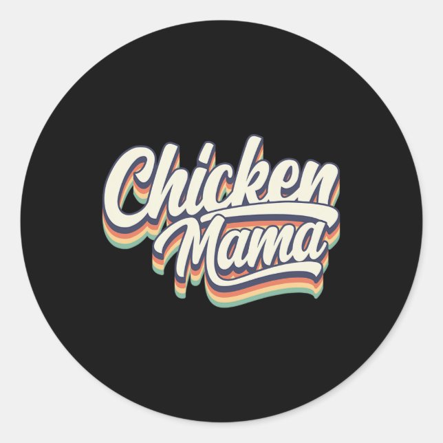 Adesivo Estilo Retro Vintage Frango Mamãe Design - Meninas (Frente)