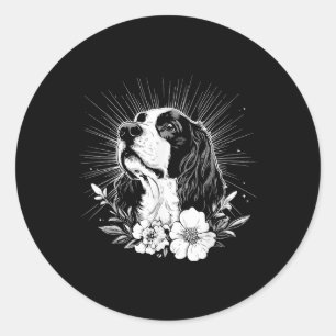Adesivo Estilo Retroativo Inglês Springer Spaniel Dog Love