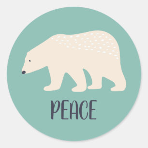 Adesivo Estilo Simples de Urso Polar - Selas de Envelope d