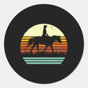 Adesivo Estilo Sol Retroativo Do Cavalo Ocidental E Do Cav