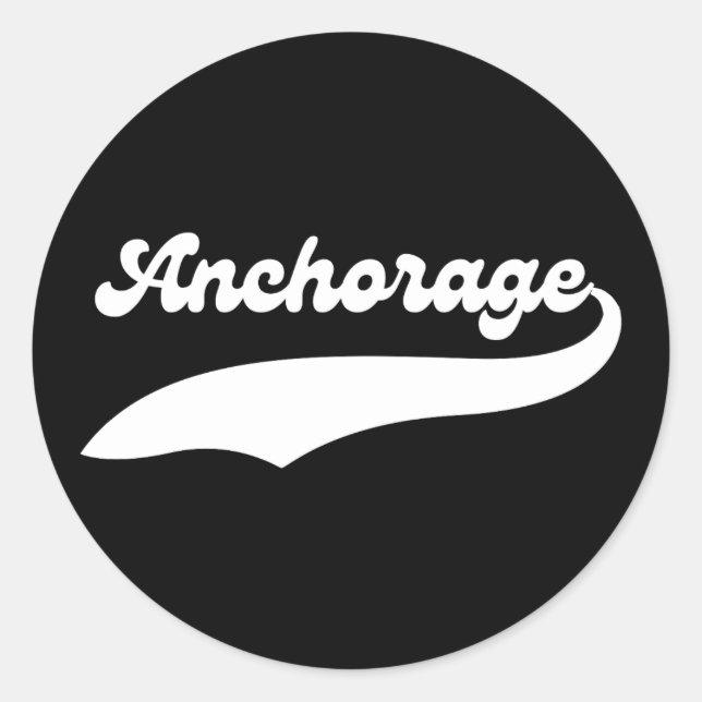 Adesivo Estilo Universitário Anchorage City Alaska AK (Frente)