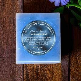 Adesivo Estilo vintage azul folha de sabão cosméticos 