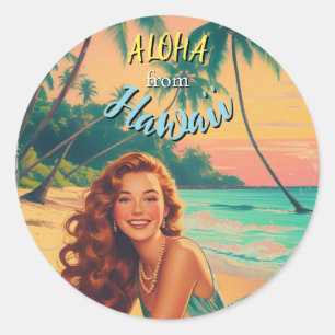 Adesivo Estilo Vintage Havaiano Viagem Aloha do Havaí