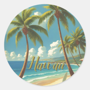 Adesivo Estilo Vintage Havaiano Viagem Aloha Do Havaí