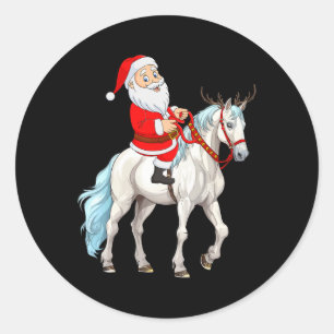 Adesivo Estilo Xmas Reindeer Papais noeis Andando Cavalo n