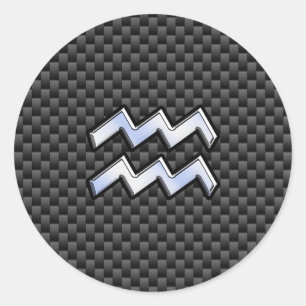 Adesivo Estilos de Fibra Carbono de Sinal Zodiac Aquário