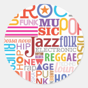 Adesivo Estilos de Texto de Música