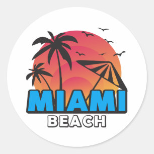 Adesivo Estilosa Viagem Retro Miami Beach