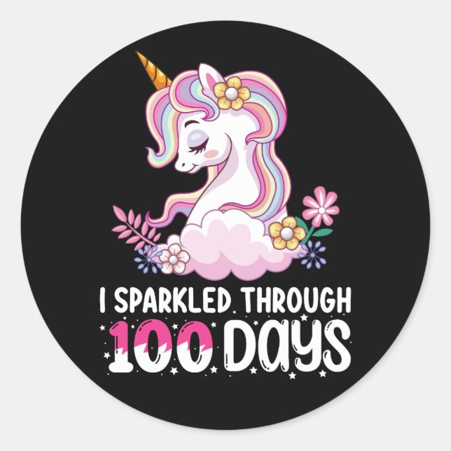 Adesivo Estimulei 100 Dias de Unicórnio Escolar (Frente)
