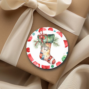 Adesivo Estocagem de Natal em Watercolor com Bolinhas