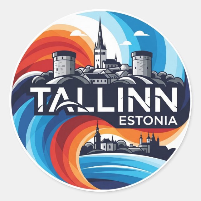 Adesivo Estônia Tallinn Viagem (Frente)