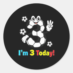 Adesivo Estou 3 Hoje Lindo Futebol Cartoon Aniversário de